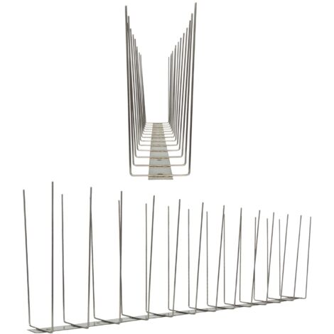 1 Meter (2 x 0,5m) Möwenspikes 2-reihig auf V2A-Titan - hochwertige Lösung für Vogelabwehr Taubenabwehr Edelstahl Spikes (1/5)