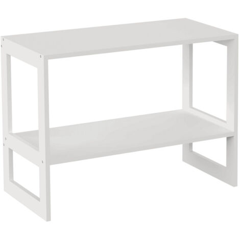 Bibliothèque à 2 niveaux 69 x 33,5 x 51 cm – Panneaux de particules haute qualité – Finition satinée – Pour salon, bureau ou chambre – 7House (1/4)
