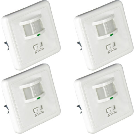 Lot de 4 interrupteurs à détecteur de mouvement infrarouge – Capteur PIR – Protection IP20 – Installation facile au mur – 7Hsevenon (1/4)