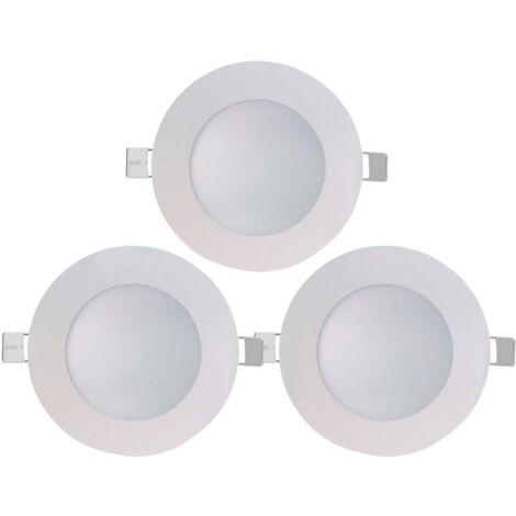 Lot de 3 spots LED ronds encastrables ultra-minces 8 W 600 lm Ø 10,5 cm 4000 K blanc 7 h SevenOn (1/3)