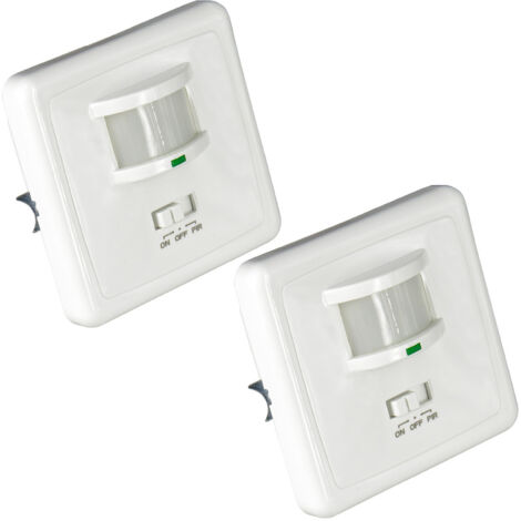 Lot de 2 interrupteurs à détecteur de mouvement infrarouge – Capteur PIR – Protection IP20 – Pour installation murale facile – 7Hsevenon (1/4)