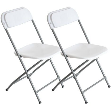 Lot de 2 chaises de jardin pliantes en résine 45 x 44,5 x 79 cm 7house (1/5)