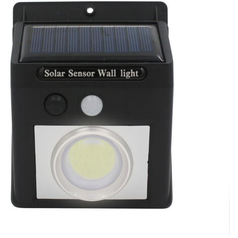 Applique solaire LED avec détecteur crépusculaire et détecteur de mouvement Noir 7500K 20000H 7hSevenOn