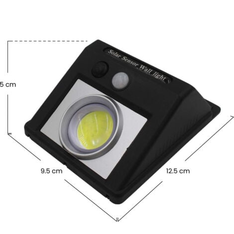 Applique solaire LED avec détecteur crépusculaire et détecteur de mouvement Noir 7500K 20000H 7hSevenOn