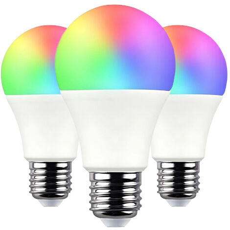 Lot 3 Ampoules LED Standard Smart WiFi E27 10W Equi.60W 806lm RGBWW Dimmable via Smartphone/APP 25000H 7hSevenOn Premium (1/5)
