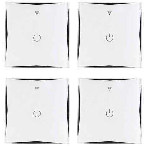 Lot de 4 interrupteurs muraux WiFi via smartphone/application 7hSevenOn Home (1/2)