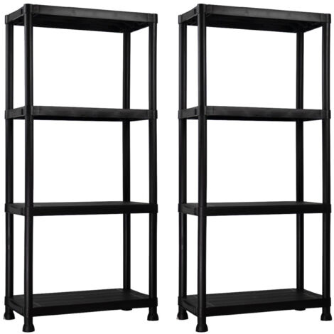 Lot de 2 étagères en résine à 4 niveaux, charge maximale 100 kg, dimensions 61 x 31 x 131 cm, 7house (1/5)