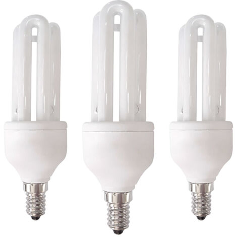 Lot de 3 ampoules CFL E14 15W 825lm 2700K – Économie d'énergie – Lumière chaude – Durée de vie jusqu'à 8000 heures – 7Hsevenon (1/4)