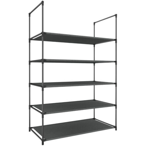 Étagère à chaussures Thinia Home en métal argenté à 5 niveaux, 60 x 30 x 90 cm (1/4)