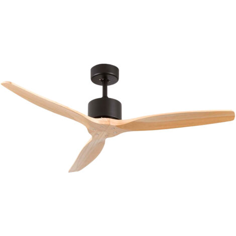 Ventilateur de plafond 3 pales 55W – 6 vitesses réglables – Moteur silencieux DC – Pour pièces jusqu'à 20 m² – Pales en bois massif