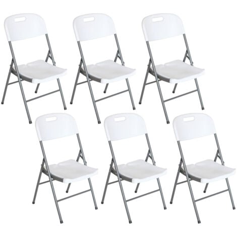 Lot 6 Chaises Pliantes avec Poignée 47x58x87cm O91