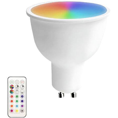 Ampoule LED spot GU10 6W équivalente à 40W 470lm RGB avec télécommande 25000H 7hSevenOn Premium (1/5)