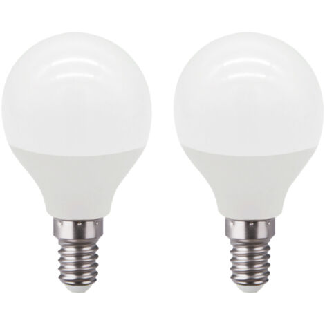Lot de 2 ampoules LED sphériques E14 6W équivalentes à 40W, 470lm, 10 000h, 1 amorce (1/4)