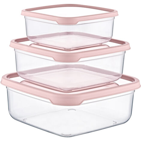 Ensemble de 3 boîtes alimentaires hermétiques carrées 7house (1/4)