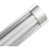 Luminaire fluorescent 2 tubes T8 de 18 W, culot G13, 2600 lm, 4000 K, aluminium, 7 h SevenOn