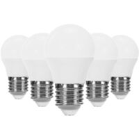 Lot de 5 ampoules LED sphériques E27 6W équivalentes à 40W 470lm 15000H Primer Leader