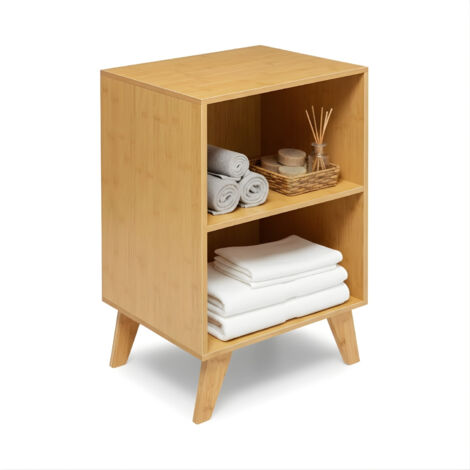 7HOUSE Scaffale Modulare In Bambù 2 Livelli – 60x57x20 Cm Per Bagno E Cucina | Mobile Con Foro Sifone, Design Naturale