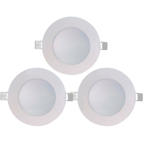 Confezione da 3 faretti LED da incasso rotondi ultrasottili 8W 600lm Ø10,5cm 4000K Bianco 7hSevenOn