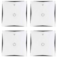 Confezione da 4 interruttori da parete WiFi tramite smartphone/APP 7hSevenOn Home