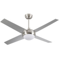 Ventilatore da soffitto Dayron Montana Silver con luce, 4 pale, 56 W, 6 velocità