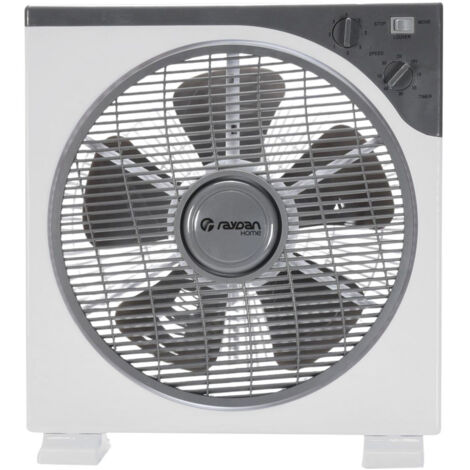Standventilator 12" 30cm 50W 3 Geschwindigkeiten Box Weiß/Grau Raydan Home