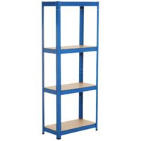 Modulares Metallregal mit 4 Böden 240kg Blau 60x30x148cm 7house