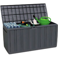 Thinia Home 270 Liter Outdoor-Truhe aus Kunstharz, 117 x 45,5 x 57 cm