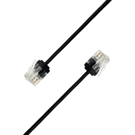 Elfcam - Câble Réseau Ethernet RJ45 Cat 6 Slim 2m (Noir) – 32AWG Ultra Fin, Réseau LAN/WAN, Haut Débit, Faible Encombrement – Idéal PC, Routeur, Switch, Box Internet