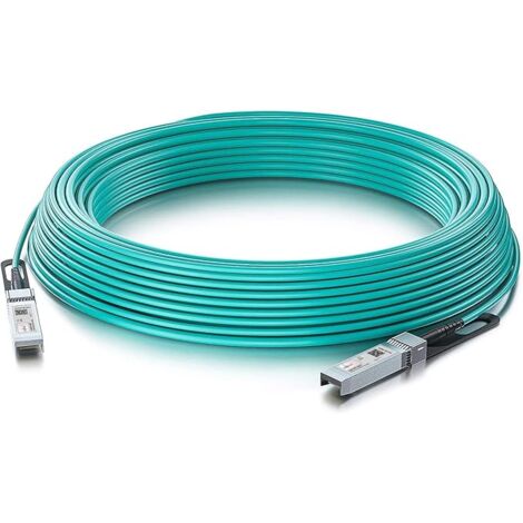 Elfcam - Câble Optique Actif SFP+ à SFP+ - 5m, AOC 10 Gbit/s OM3, Ultra Performant, Réseau Professionnels, PC