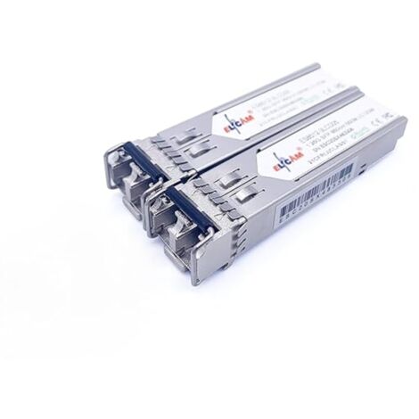 Elfcam - Lot de 2 Modules SFP 1,25 Gbps - LC/UPC Duplex Multimode 850nm, Jusqu’à 550m, Transceiver Fibre Optique Haute Performance
