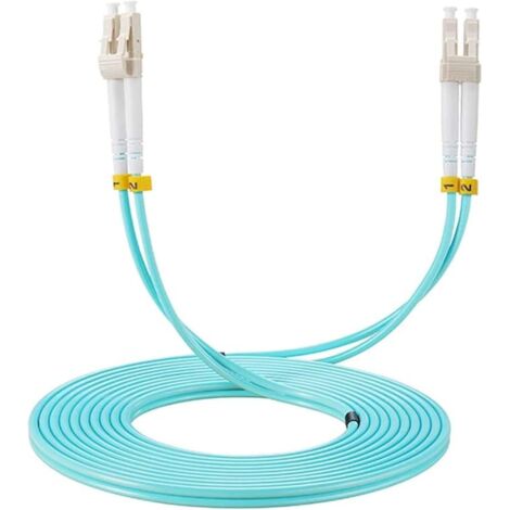 Elfcam - 100m Câble Fibre Optique Duplex LC/UPC à LC/UPC OM3 10Gb, 50/125μm, LSZH, Haute Qualité (1/5)