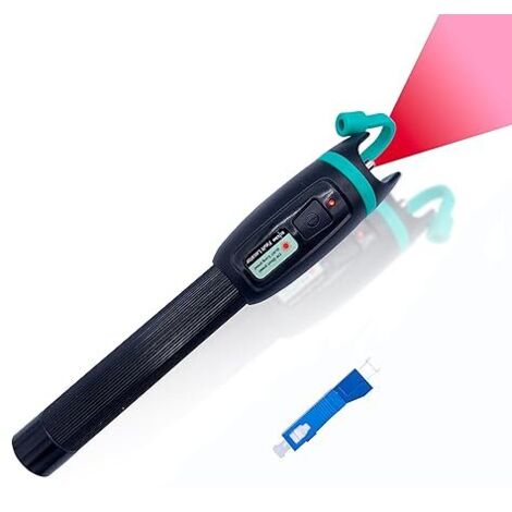 Elfcam - Stylo Laser VFL 50mW pour Fibre Optique - Jusqu’à 50 km, avec Adaptateur SC vers LC, Compatible SC/FC/ST/LC
