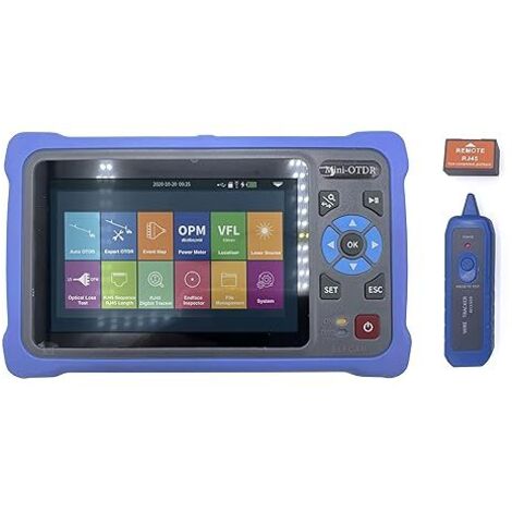 Elfcam – OTDR 4-en-1 portable pour FTTH – Monomode 1310nm/1550nm – Puissance 26dB/24dB – Écran tactile 4,3' – Tests jusqu'à 100km - ELF-5800
