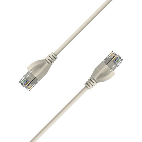 Elfcam - Câble Ethernet RJ45 Cat 6A Ultra Slim 7m Blanc 10Gbps 500MHz 32AWG OD 2,8mm Haut Débit pour PC Console Routeur Modem Serveur