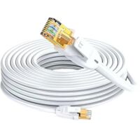 Elfcam – Câble réseau Ethernet RJ45 Cat 7 S/FTP 30m – 10Gbps, 600MHz, 100% cuivre OFC, flexible, anti-interférences, pour gaming et streaming UHD