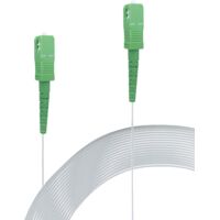 Elfcam - 20m Câble Fibre Optique Invisible SC/APC à SC/APC - Monomode 125µm OS2, Gaine Transparente en Nylon, Compatible Orange, SFR, Bouygues