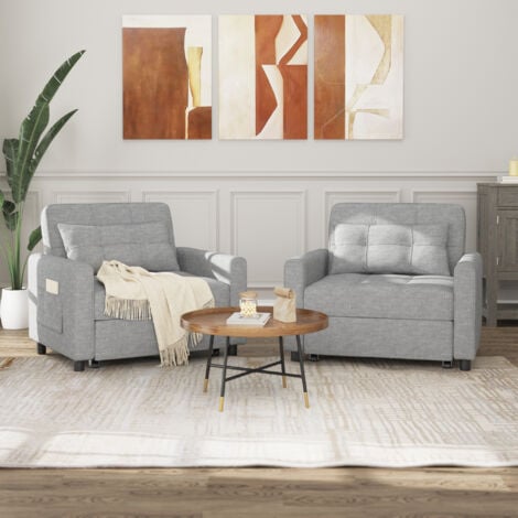 Canape Convertible Bealife Canapé Lit 1 Place Fauteuil Chaise Longue Coussin Réglable Rangement Roues Pliante
