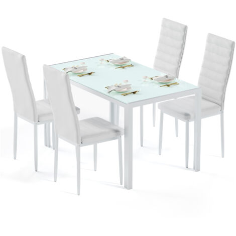Table à Manger Noire Verre Trempé 120x70 Cm - Moderne, Résistante & Facile à Nettoyer - Pour Salle à Manger Ou Salon