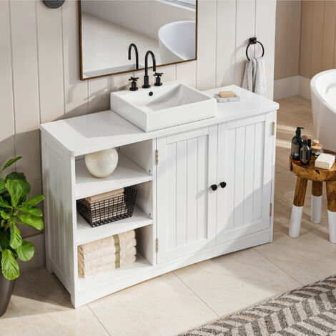 Meuble de Salle de Bain avec 2 Portes et Étagère Réglable - MDF - 49 Meuble de Salle de Bain avec 2 Portes et Étagère Réglable - MDF - 49
