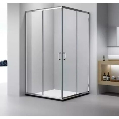 LEMMO Duschkabine 90x120,Eckeinstieg Dusche,Duschkabine Klarglas 5 mm,2 Schiebeseiten,H 185 cm