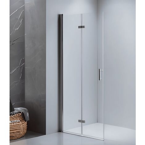 LEMMO Walk-In Duschabtrennung Faltbar/drehbar dusche Duschwand Duschkabine 100 cm