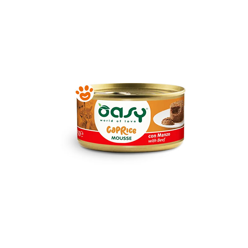 Oasy Cat Caprice Mousse con Manzo  - Oasy Cat Caprice Mousse con Manzo - Lattina Da 85 Gr