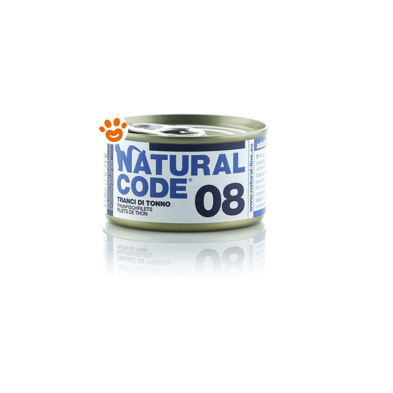 Natural Code 8 Cat Adult ai Tranci di Tonno  - Natural Code 8 Cat Adult ai Tranci di Tonno - Lattina Da 85 Gr