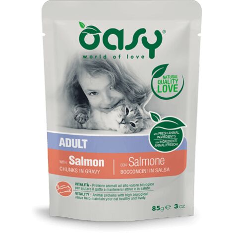 OASY Bocconcini in salsa Adult 85gr con Salmone