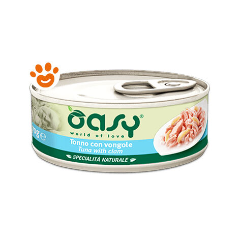 Oasy Cat Specialità Naturali Tonno con Vongole  - Oasy Cat Specialità Naturali Tonno con Vongole - Lattina Da 70 Gr
