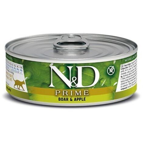 Farmina Cat N&D Prime Cinghiale e Mela - Farmina Cat N&D Prime Cinghiale e Mela - Lattina Da 70 Gr