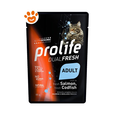 Gatto - Dual Fresh Adult Con Salmone e Merluzzo 85 gr Prolife