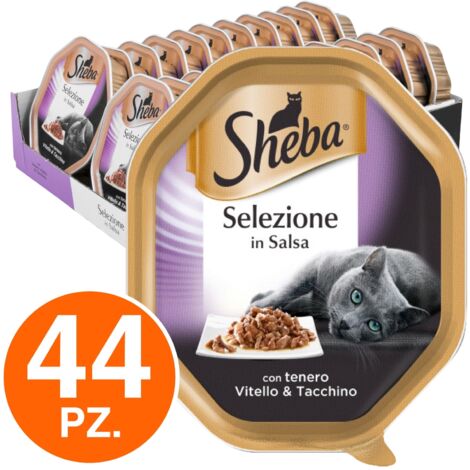 Sheba Selezione Gatto, Salsa in Vaschetta 85gr Vitello e Tacchino