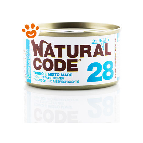 Natural Code Gatto Adulto, in Lattina 85gr 28 Tonno e Misto Mare in Jelly