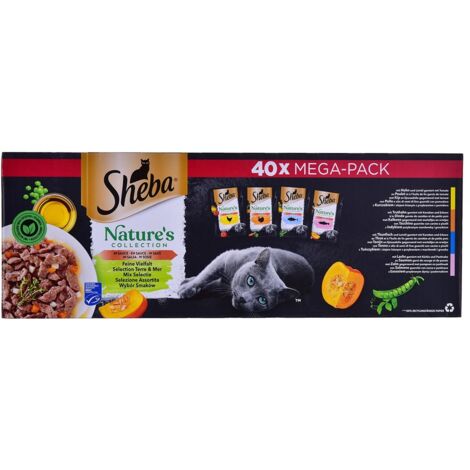 Sheba Selezione Assortita in Salsa 40 x 85gr Pollo Tacchino Tonno Salmone